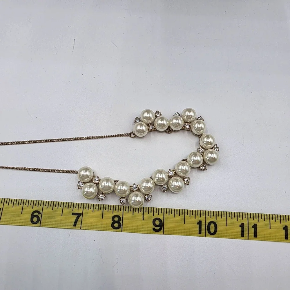 J. Crew Pearl &‎ Crystal Statement Necklace Gold Tone Fashion Jewelry Coquette
